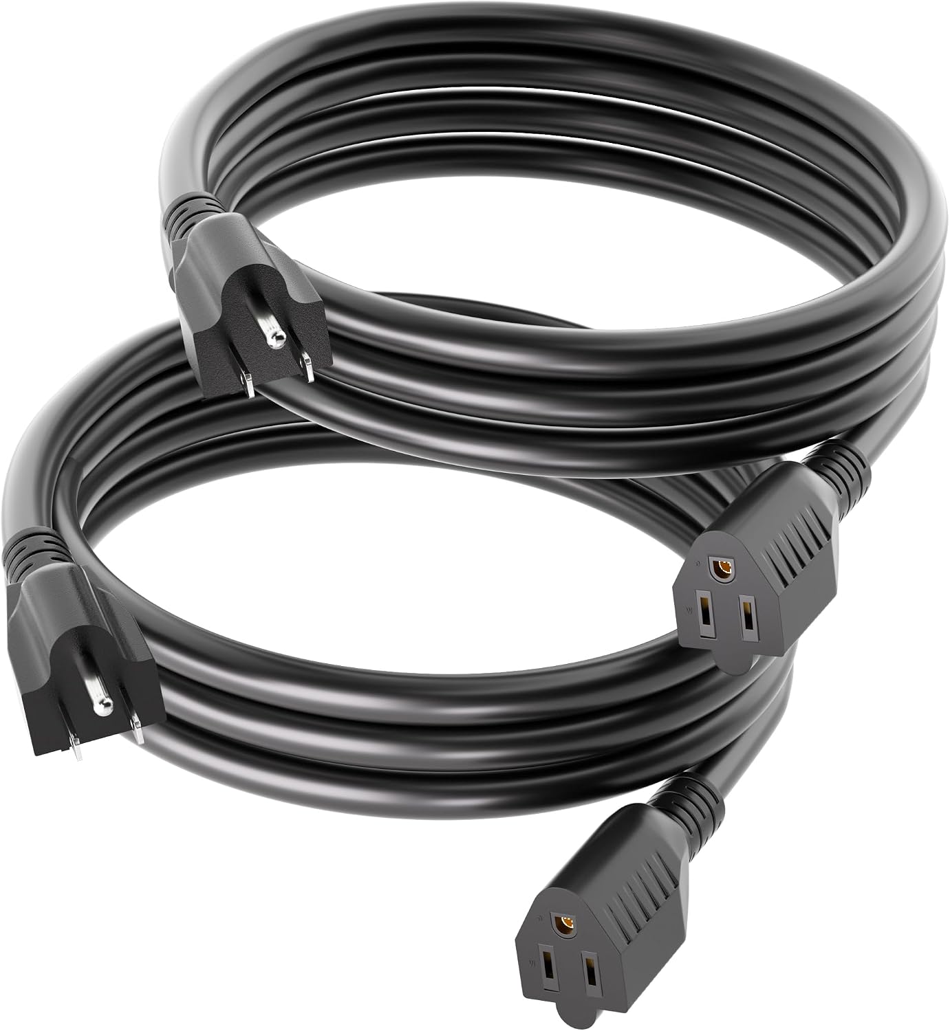 Cable extensión negro 6ft 2unid 16/3 impermeable 3 clavijas