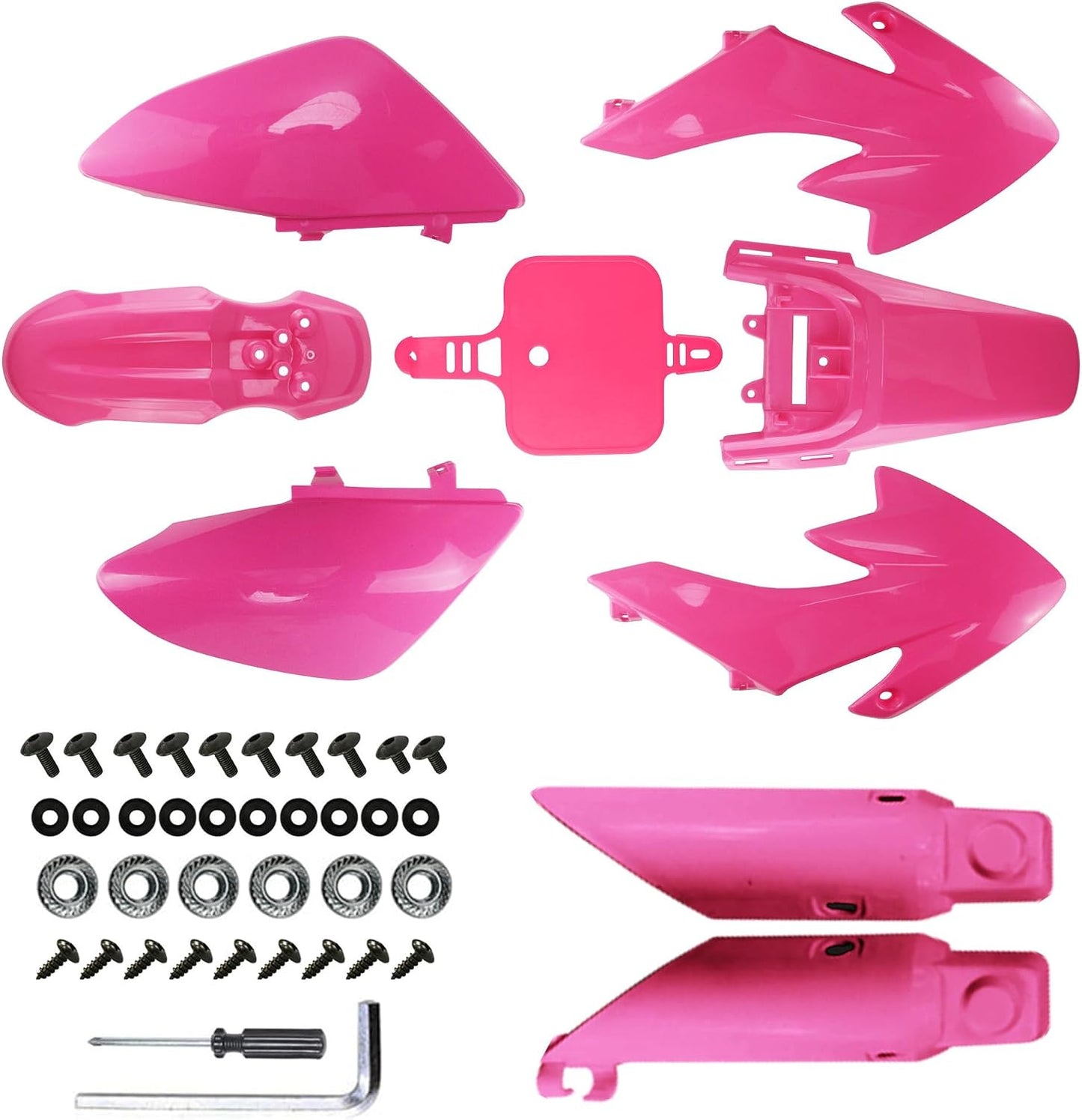 Kit guardabarros plástico CRF50 7 pzas con cubierta suspensión