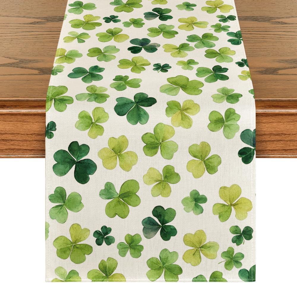 Camino mesa trébol 13x72pulg decoración san patricio