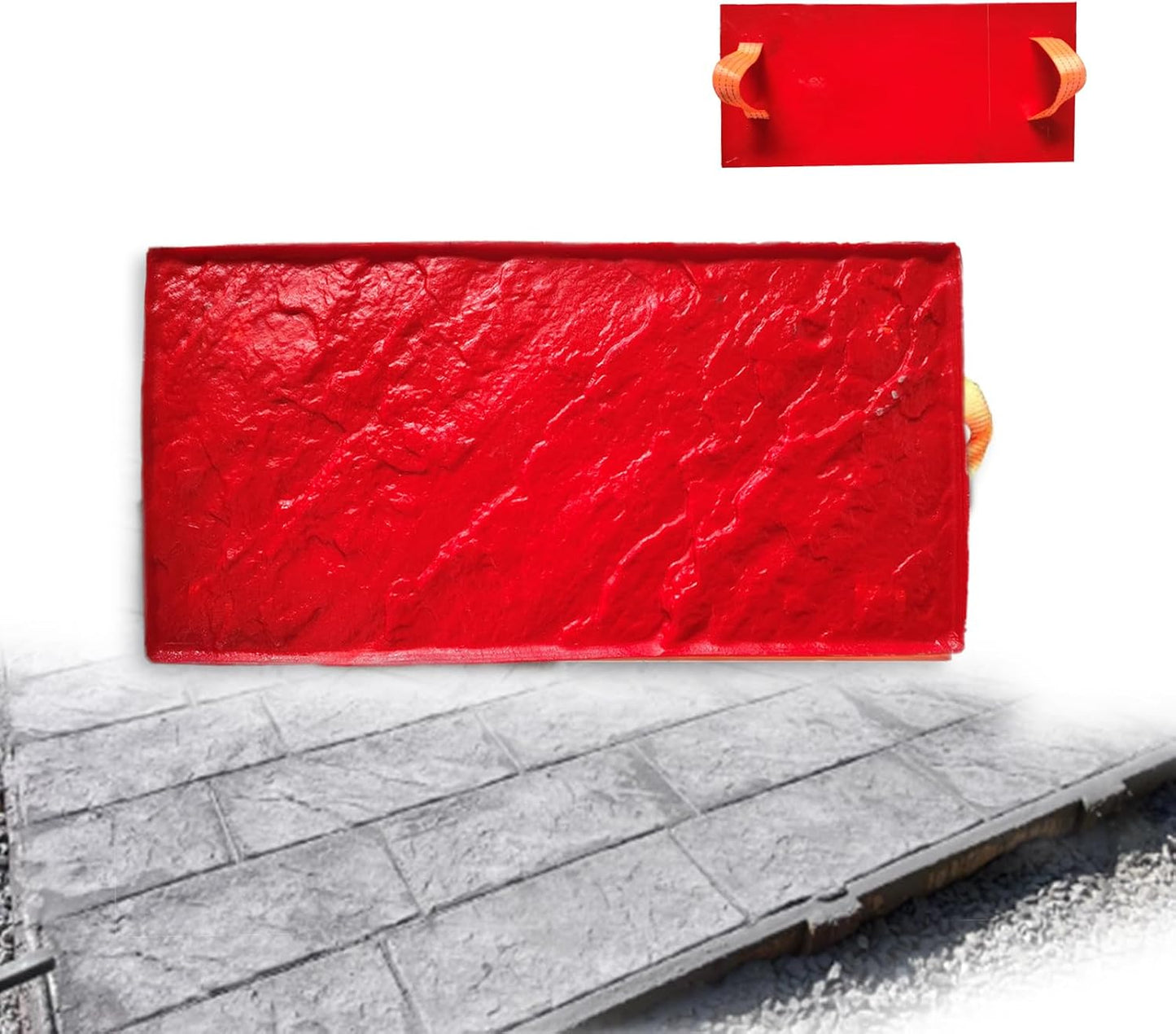 Sellos hormigón textura piedra rectangular estera sin