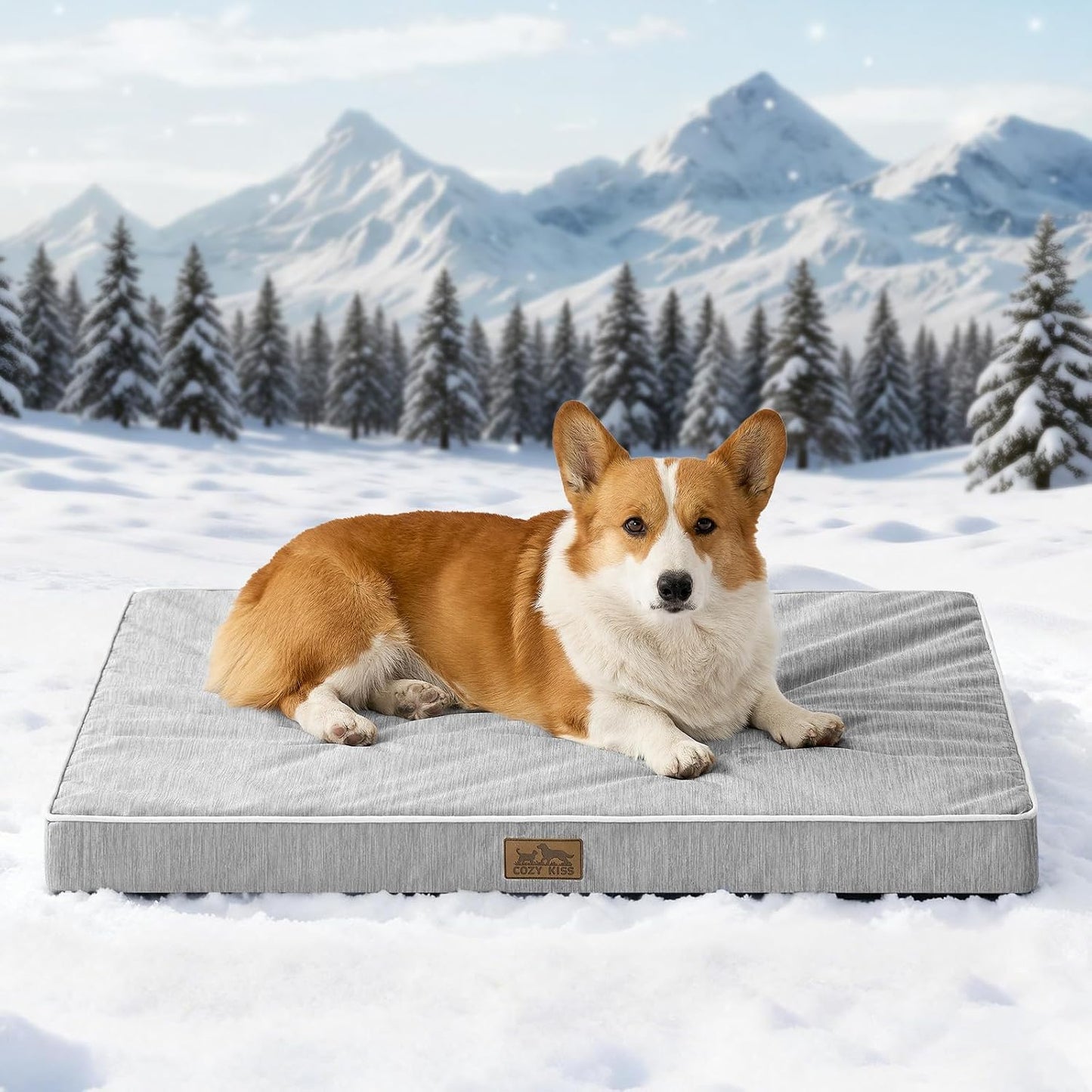 Cama ortopédica impermeable para perro jaula 36x27x3
