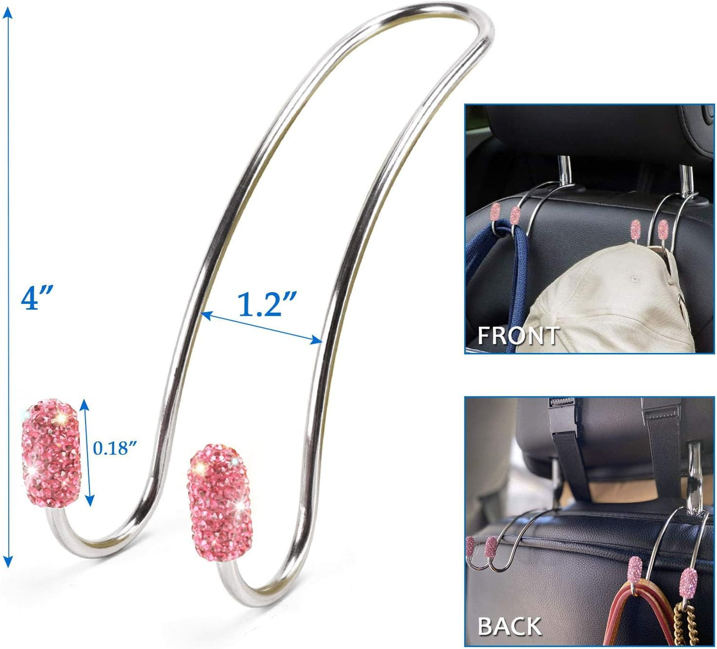 Set 15 accesorios auto rosa para mujer brillantes