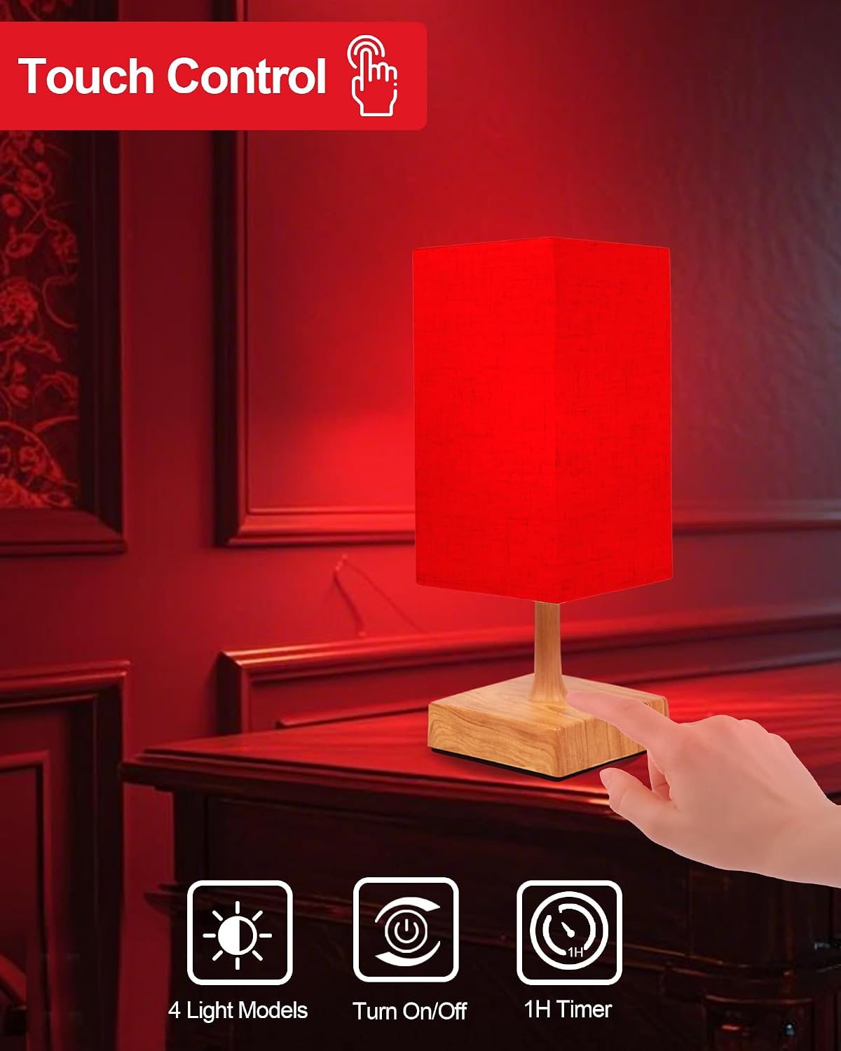 Lámpara luz nocturna 670 nm control remoto USB dormitorio