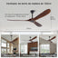 Ventilador techo 72" madera sin luz control remoto
