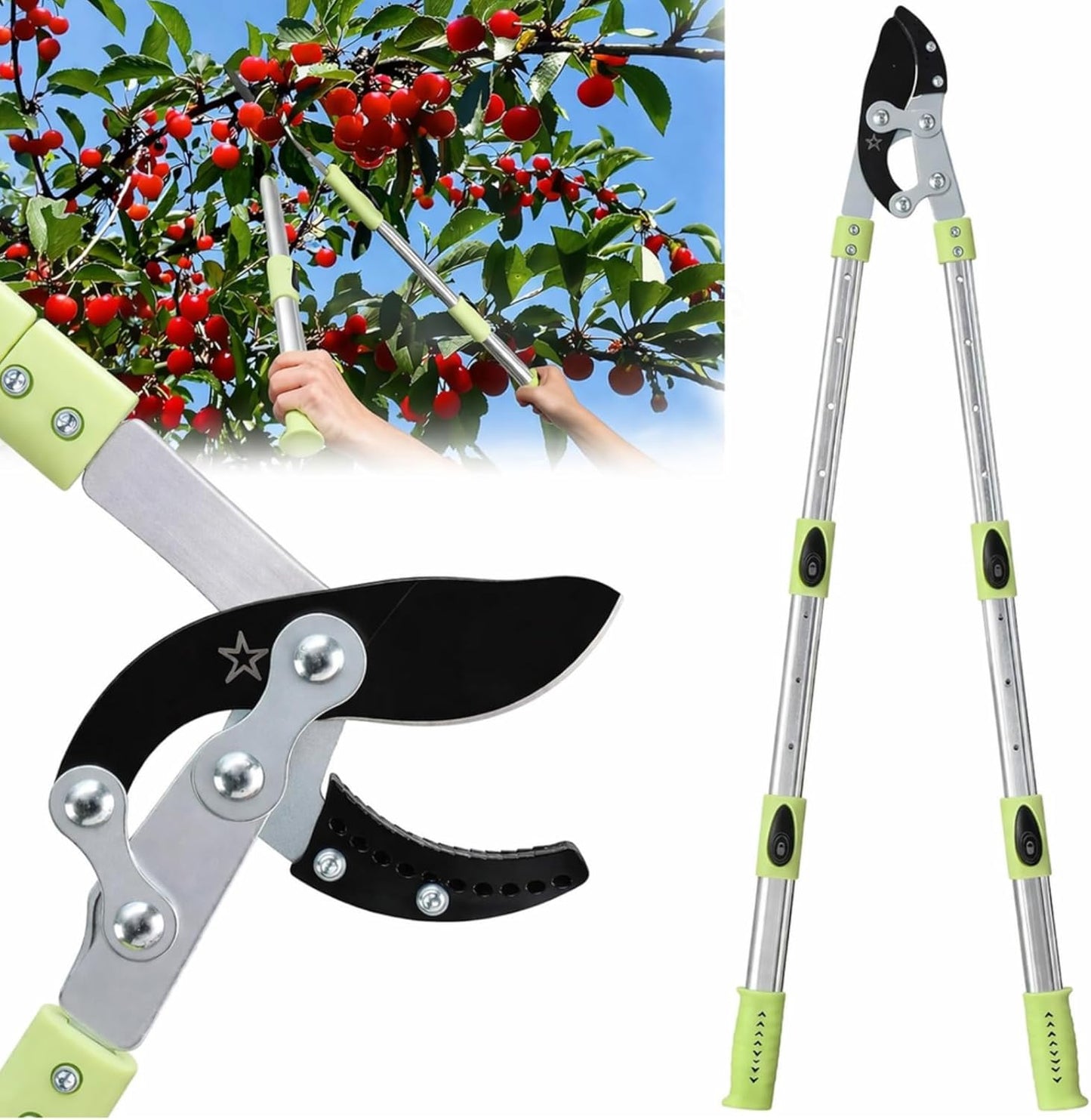 Tijeras podar jardinería extensible 25-44pulg ramas hasta 2pulg