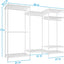 Perchero metal 63" 4 barras 8 estantes ajustable