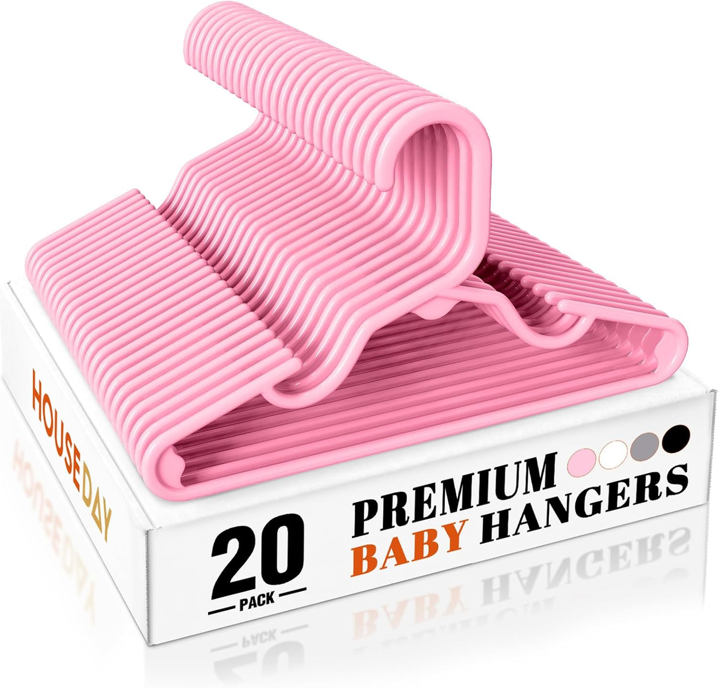 Perchas bebé plástico 11" color rosa 20uds