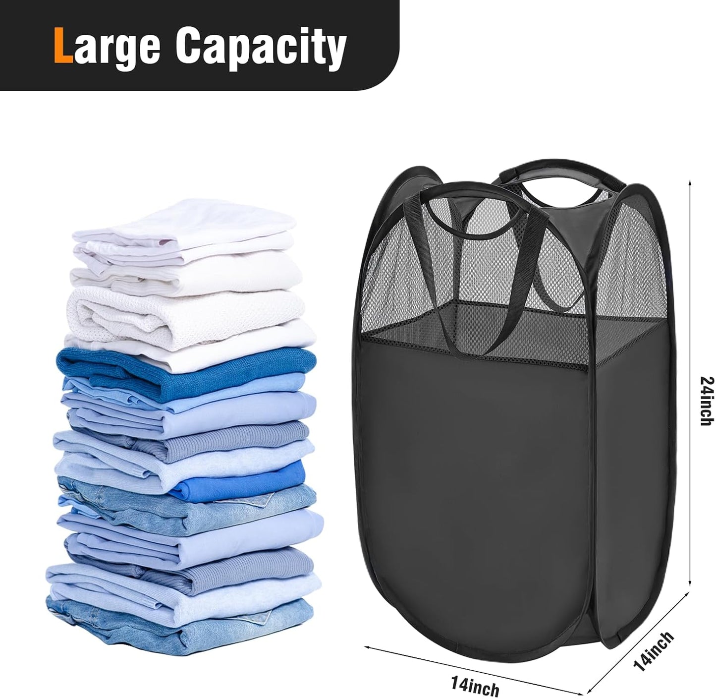Cesta plegable para ropa sucia con asas reforzadas pack 2