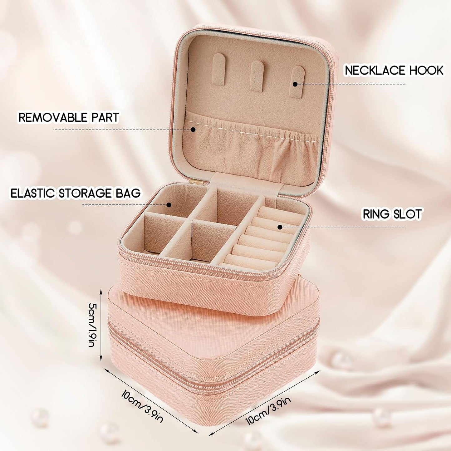 Caja joyas portátil piel sintética para dama de honor