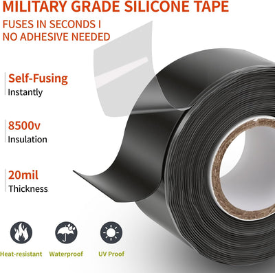 Cinta silicona autofusible 1pulg x5ft uso eléctrico