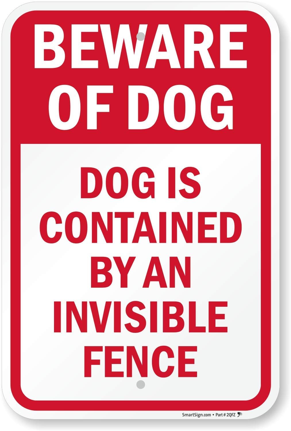 Letrero aluminio 12x18pulg Beware Of Dog