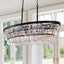 Candelabro cristal negro 40pulg iluminación isla cocina