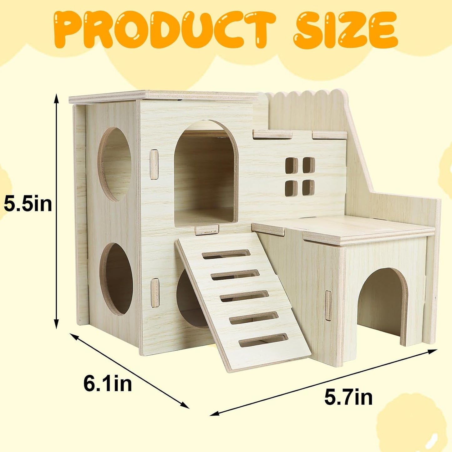 Casa de madera para jerbos enanos y ratas pigmeas