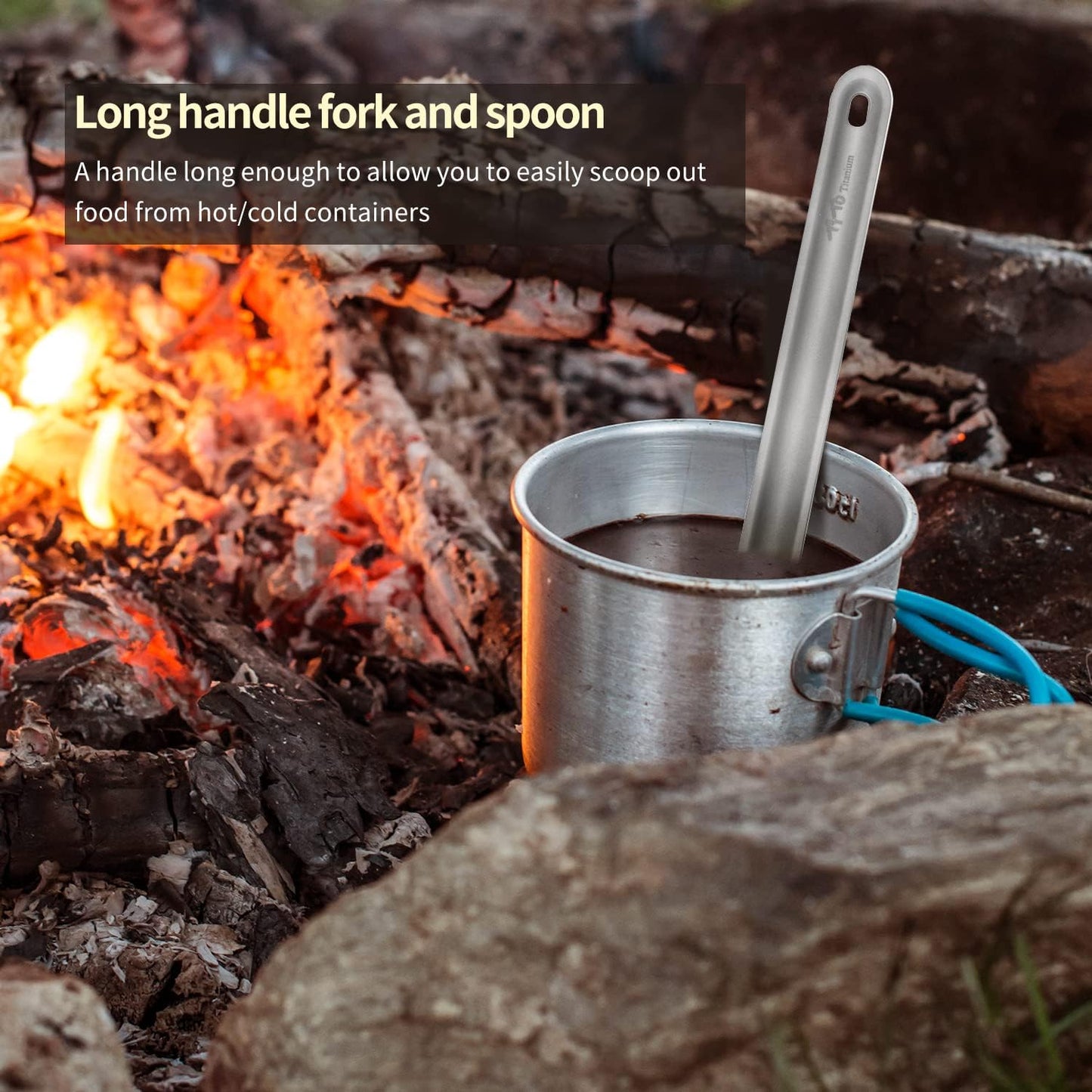 Cuchara mango largo ecológica ultraligera para acampar