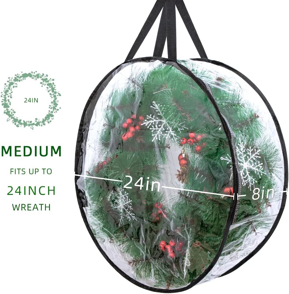 2 Pzas Contenedores 24" Navidad Transparentes