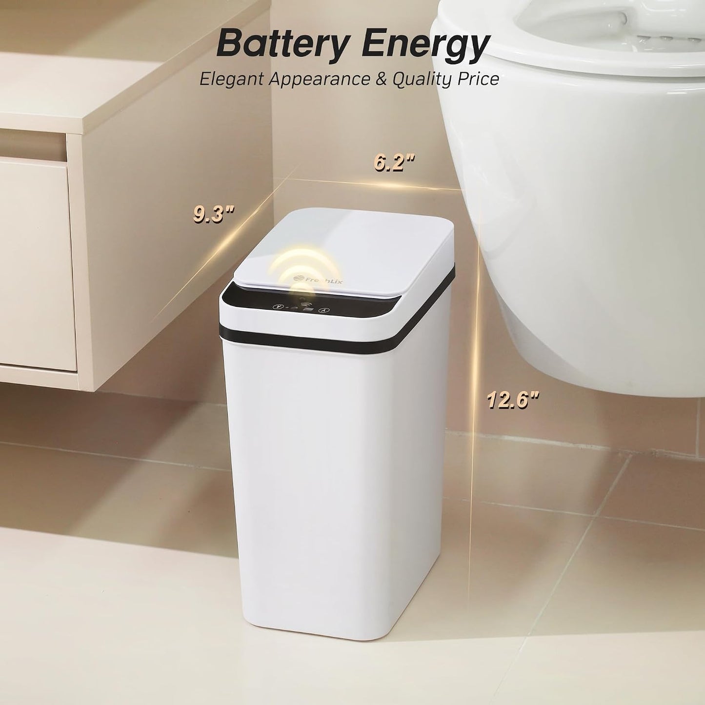 2 Pzas Basurero Automático Baño 2.6gal Sensor Movimiento