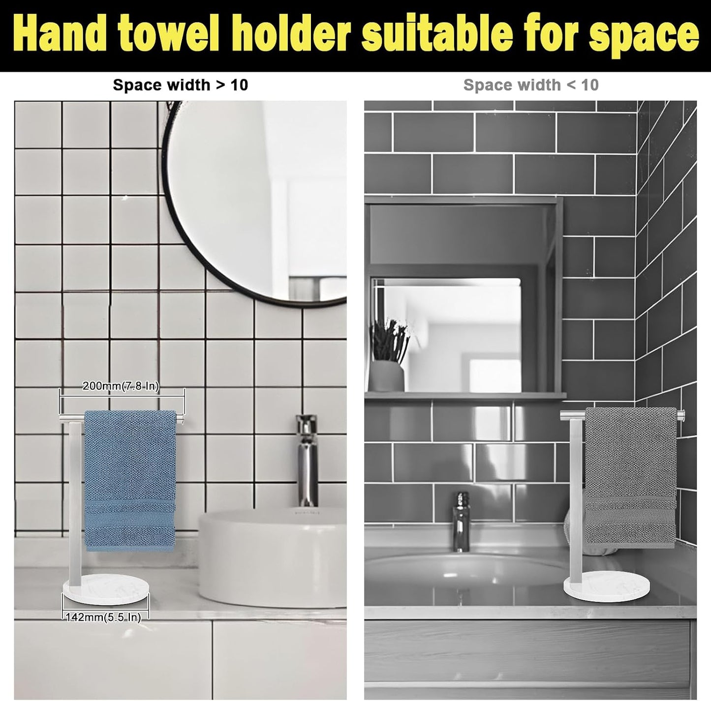 Toallero baño acero inox SUS304 forma L base engrosada