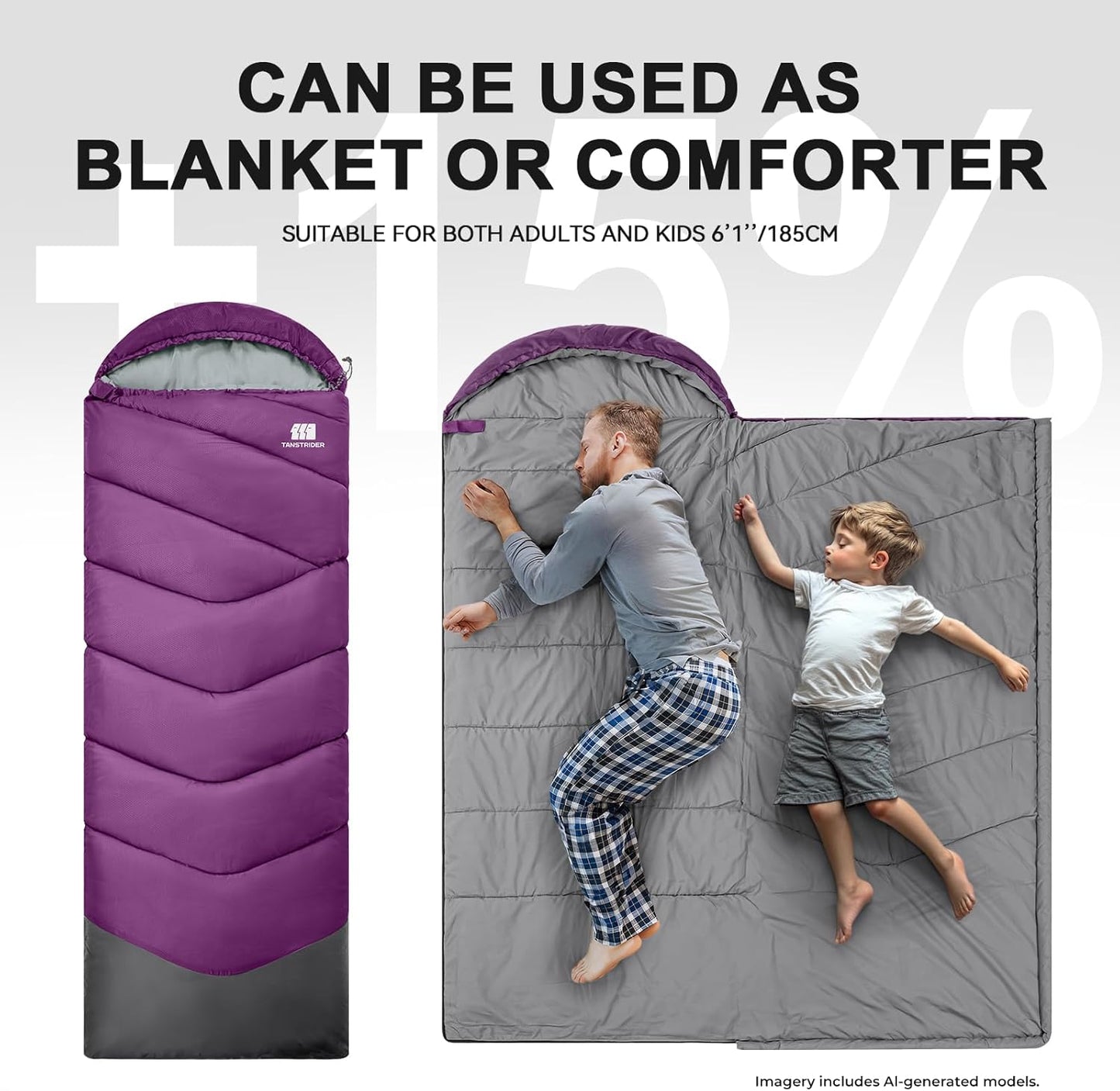 Bolsa dormir adultos 4 estaciones impermeable 86.6x31.5