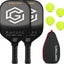 Set 2 palas y 4 raquetas pickleball fibra vidrio y carbono