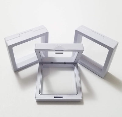 Set 3 Pzas Marco Flotante 3D para Monedas Blanco 2.75"