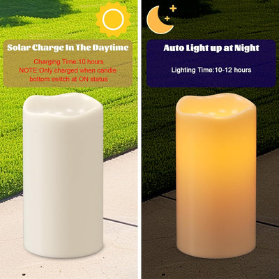 Velas solares plástico blanco impermeables patio