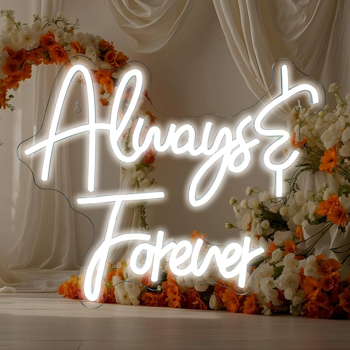 Letrero neón LED Always Forever Love para pared