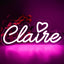 Letrero neón Claire para decoración de pared y dormitorio