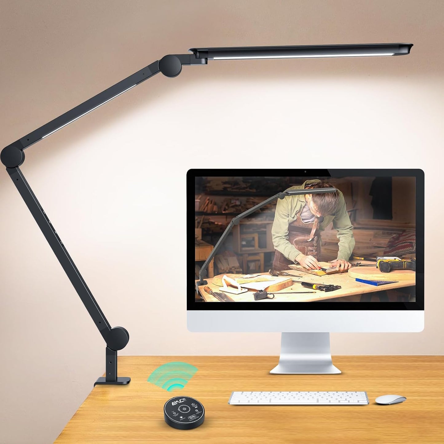 Lámpara escritorio LED doble luz ajustable 4 modos color