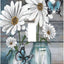Jarrón rústico con flores y mariposas para interruptor luz