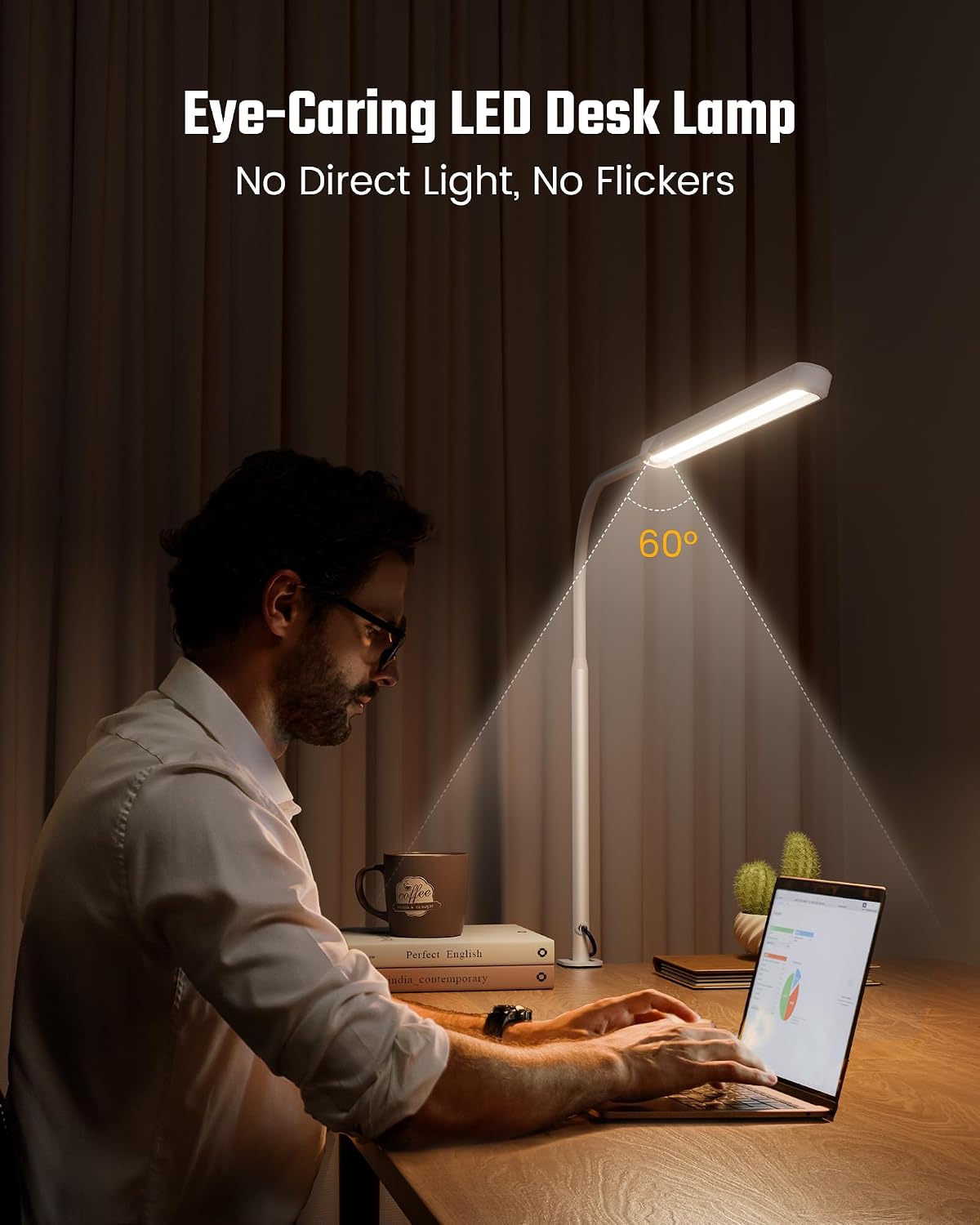 Lámpara escritorio LED cuello cisne flexible con abrazadera