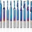 10 Pzas Vástago Carburo 1/8pulg Flauta Única CNC Nano Azul