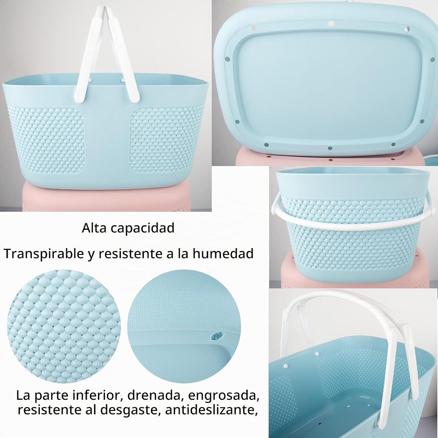 Cesta organizadora ducha plástico engrosado con drenaje