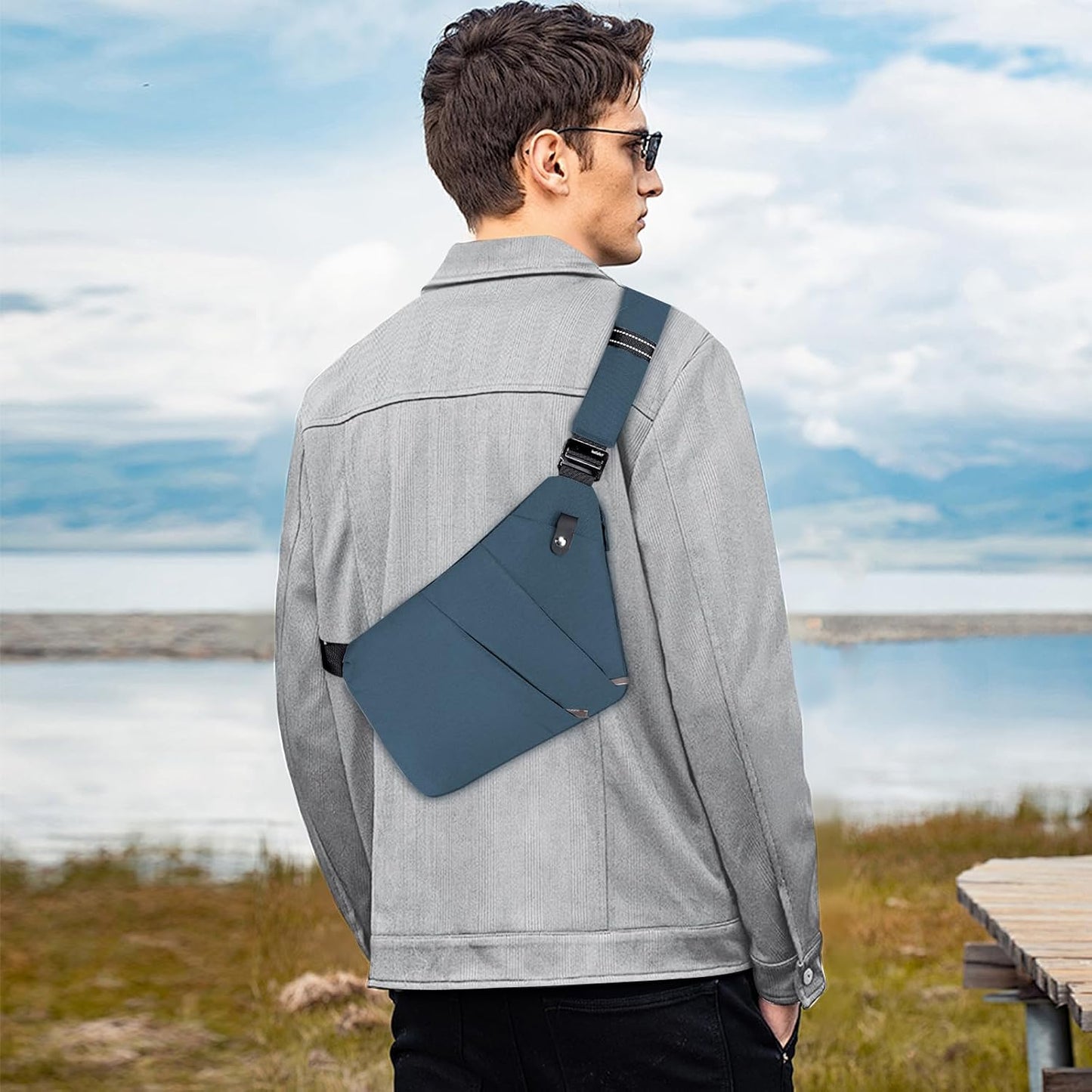 Bolsa antirrobo cruzada con correa ajustable