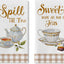 Juego de 2 paños de cocina Spill The Tea diseño dulces sueños retro a cuadros