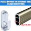 6 Soportes Metal Barra Armario 0.59x1.18" Resistente