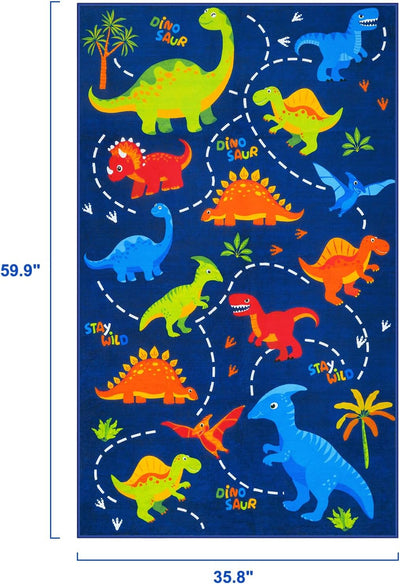 Alfombra lavable dibujos animados dinosaurios para niños