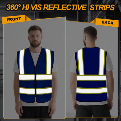 Chaleco seguridad Hi Vis con malla transpirable 5 bolsillos XL