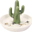 Soporte anillo cactus cerámica plato blanco joyas regalo