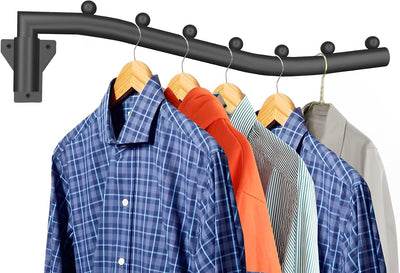 Percha plegable para ropa con brazo oscilante color negro