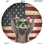 Cubierta neumático RV con diseño mapache y bandera americana
