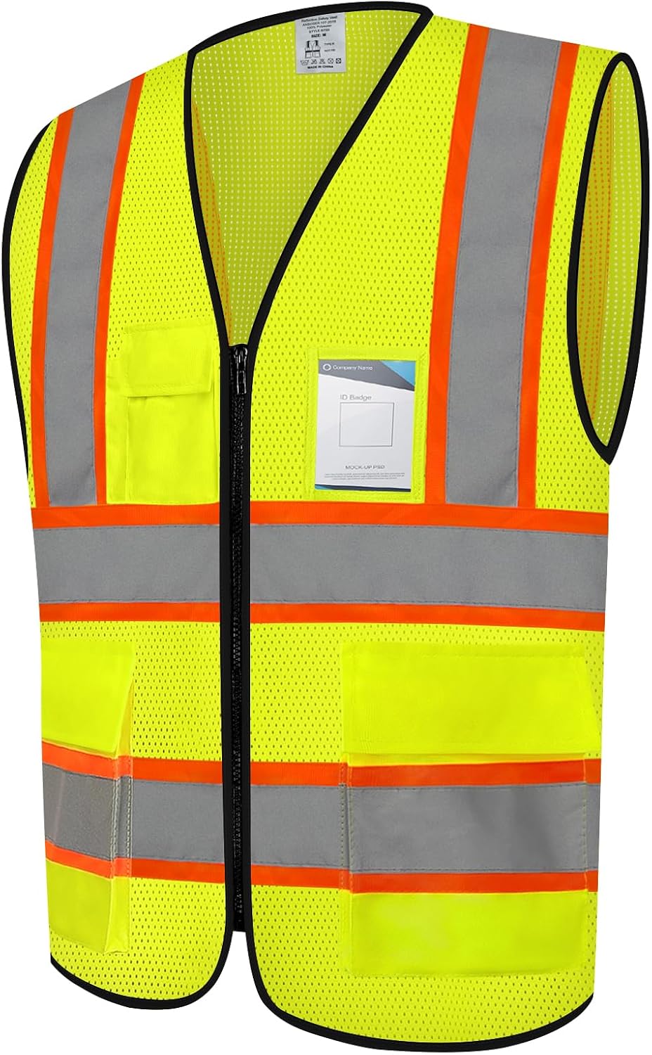 Chaleco alta visibilidad 5 bolsillos malla transpirable amarillo