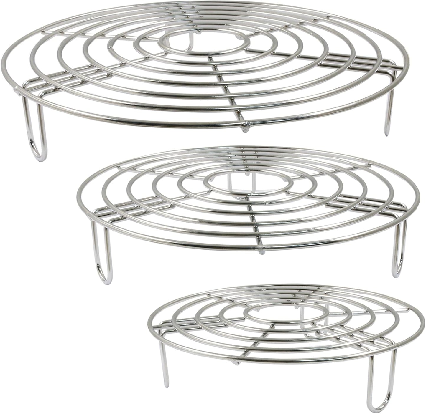 3 Estantes Redondos Acero Inox para Hornear Vapor Freidora 9.25pulg