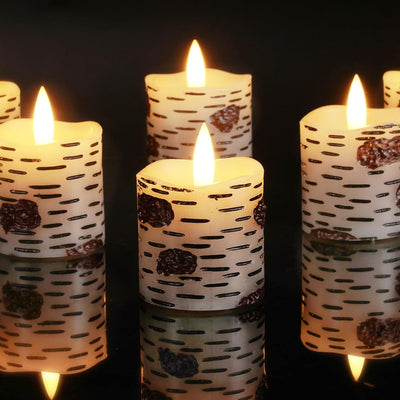 Velas votivas cera abedul 2x2pulg mecha negra 6 pzas