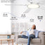 Ventilador techo 52pulg luz control remoto APP negro moderno