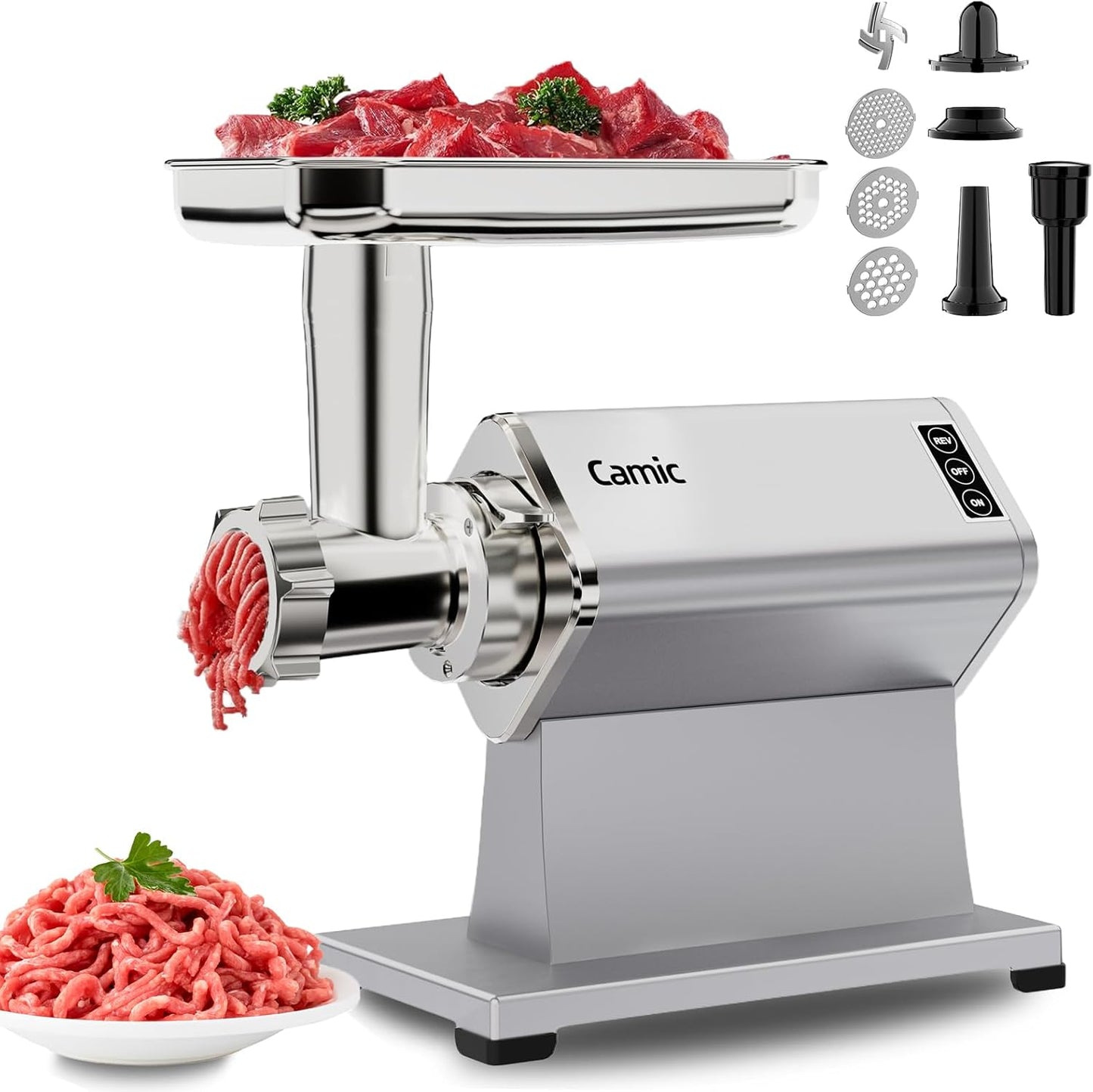 Picadora eléctrica carne acero inox 300W embutidora salchichas