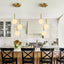 Lámpara colgante isla cocina 3 luces globo vidrio blanco