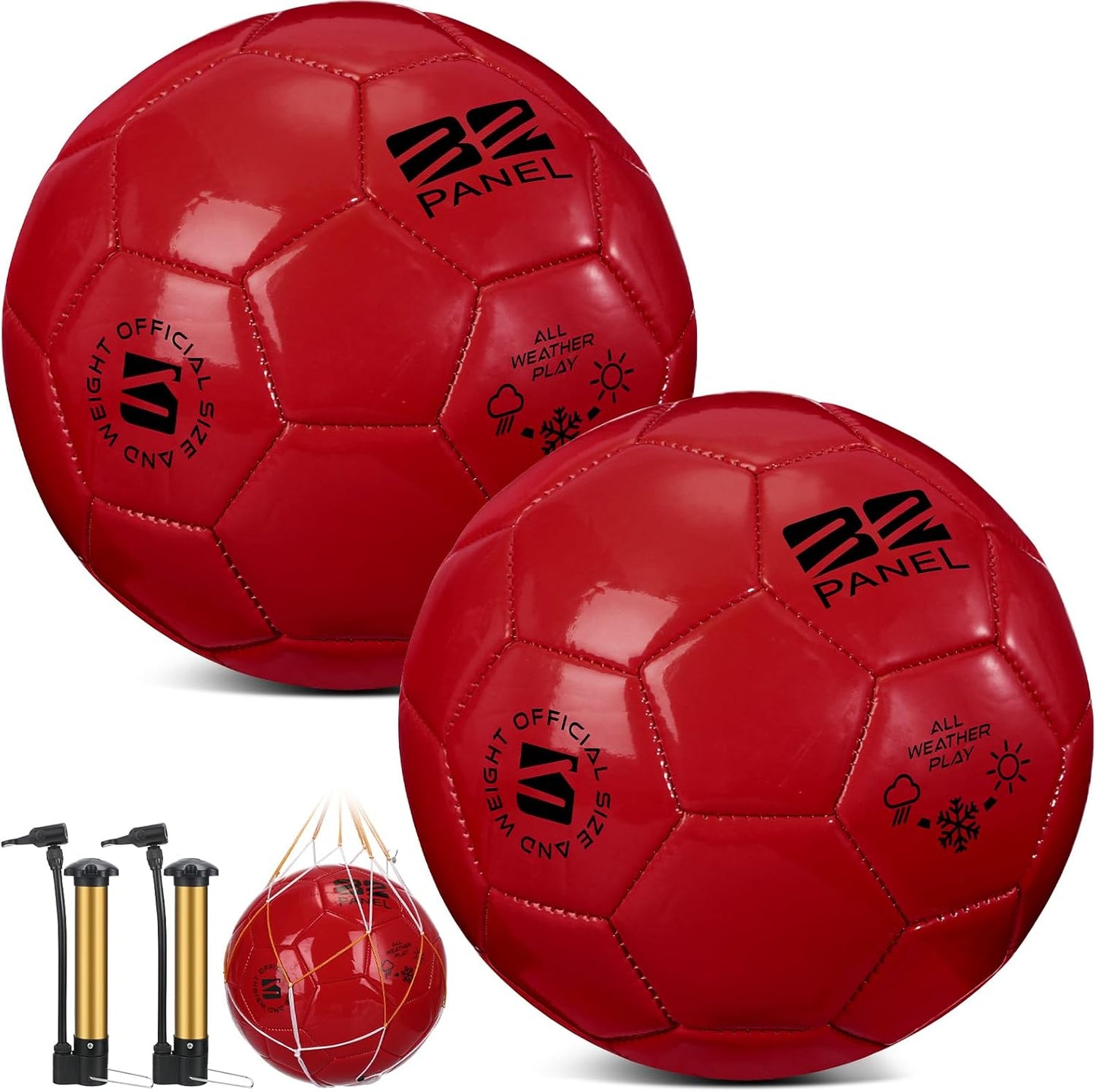 2 Pelotas Fútbol Tamaños 3 4 5 con Bolsa Malla