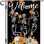 Bandera jardín esqueleto calabaza 12x18" doble cara