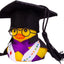 Adornos pato graduación goma con gafas capa y banda