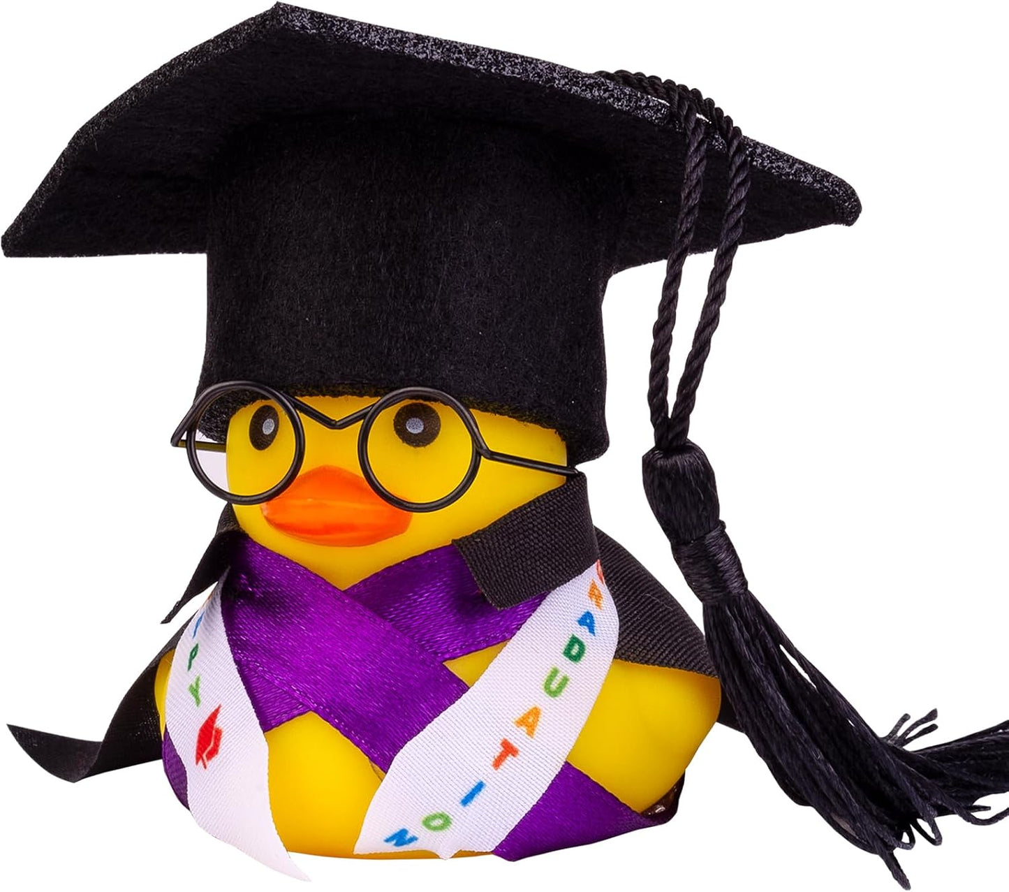 Adornos pato graduación goma con gafas capa y banda